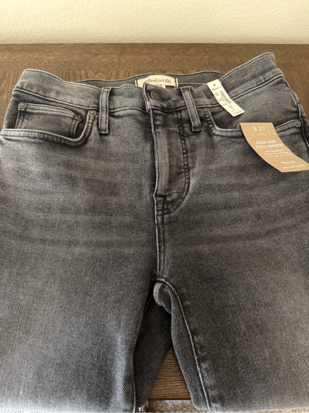 Madewell black/gray Kick-Out Full-Length Jeans